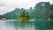 Cheo Lan Lake in Khao Sok, Suratani, Thailand.Rainy Clouds