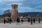 Cheomseongdae ancient astronomical observatory during winter evening at Gyeongju , South Korea : 10 February 2023