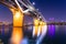 Cheongdam bridge or cheongdamdaegyo is han river bridge at night in Seoul, South Korea