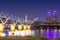 Cheongdam bridge or cheongdamdaegyo is han river  at night in Seoul, South Korea