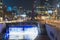 Cheonggyecheon stream and Chonggye Plaza during winter night at Jongno-gu , Seoul South Korea : 7 February 2023