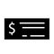 Cheque deposit silhouette icon