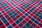 Chequered fabric in red, blue and white