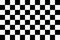 Chequered flag finish car race black white