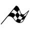 Chequered flag flying. Race Flag Symbol Icon.  illustration.