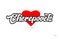 cherepovets city design typography with red heart icon logo
