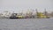 CHEREPOVETS, RUSSIA - JUNE 29, 2018: Cargo port for unloading ships, Russia Cherepovets