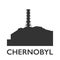 Chernobyl nuclear atom electric station icon 