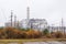 Chernobyl nuclear power plant. Without new safe confinement. Reactor number 4 four. Old destroyed sarcophagus, cover or