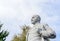 CHERNOBYL, UKRAINE - October  11, 2019 Monument to Lenin in Chornobyl exclusion zone. Radioactive zone in abandoned ghost town