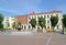 CHERNYAKHOVSK, RUSSIA. Fountain in the Central Square on a summer day. Kaliningrad region