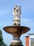 CHERNYAKHOVSK, RUSSIA. Fragment of the fountain  `Three Muses` on Theater Square. Kaliningrad region