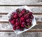 Cherries of Italian quality in white ceramic plate