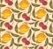 Cherries and lemon seamless hand painted art