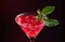 Cherries in a martini glass