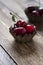 Cherries in a muffin tin