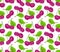 Cherries painted vector seamless pattern.