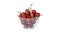 Cherries ripe, fresh isolated on white background. Cherry red ripe on white .. Fresh cherry in a glass bowl on a white background.