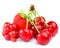 Cherries, strawberries, red currants isolated