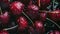 Cherries with water droplets on them