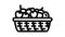 cherries wicker plate line icon animation