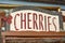 Cherries, Wooden Sign, Painted with Cherry Cluster