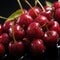 Cherry banner. Cherries background. Close-up food photography