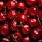 Cherry banner. Cherries background. Close-up food photography