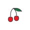 Cherry berry filled outline icon