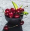Cherry berry red bowl background skate summer fresh sharp shadow