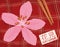 Cherry Bloom and Tablecloth for Picnic in Hanami Festival, Vector Illustration