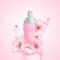 Cherry Blossom cream serum product vector illustration.