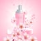 Cherry Blossom cream serum product vector illustration.