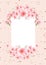 Cherry blossom-decorated white note cellphone wallpaper or scrapbooking page