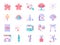 Cherry blossom festival icon set. Included icons as Sakura, blooming, fair, flower, japan and more.