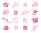 Cherry blossom japanese sakura vector icon set