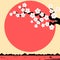 Cherry blossom minimalist background