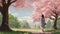 Cherry Blossom Serenity: A Lifelike Rendering Of Lisa In A Tranquil Park