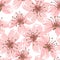 Cherry blossom vector background. (Seamless