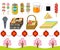 Cherry-blossom viewing goods ,icon set