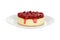 Cherry cheesecake isolated