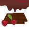 Cherry chocolate, background. Vector