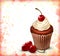 Cherry chocolate cupcake