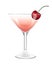 Cherry cocktail on a white background