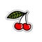 Cherry doodle icon, vector illustration