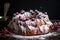 a cherry-filled pastry wreath dusted with powdered sugar