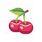 Cherry flat icon. Slot machine symbol