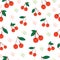 Cherry flat vector seamless pattern