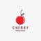 Cherry Fruit Logo Template. Vector Illustration Cherries Symbol