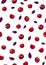 Cherry fruits seamless pattern with red violet leaves, Fresh organic food, Red fruits berry pattern on white.